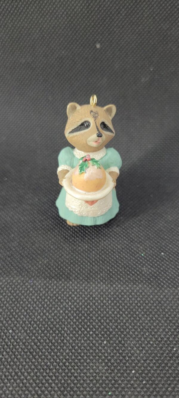1991 Hallmark Keepsake Ornament Plum Delightful Raccoon
